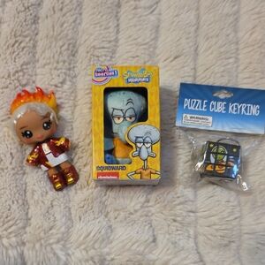 Yummiland Doll W/ SpongeBob SquarePants Squidward Plush with Puzzle Cube Keyring
